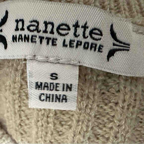 297 Nanette Lepore | NWOT Beige Sequin Knit Sweater (Size S) - Picture 7 of 14